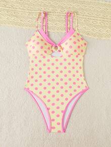 Swim Mod Traje de baño de una pieza a cuadros con tirantes finos para mujer, primavera/verano, para vacaciones en la playa - Multicolor - Ver 6