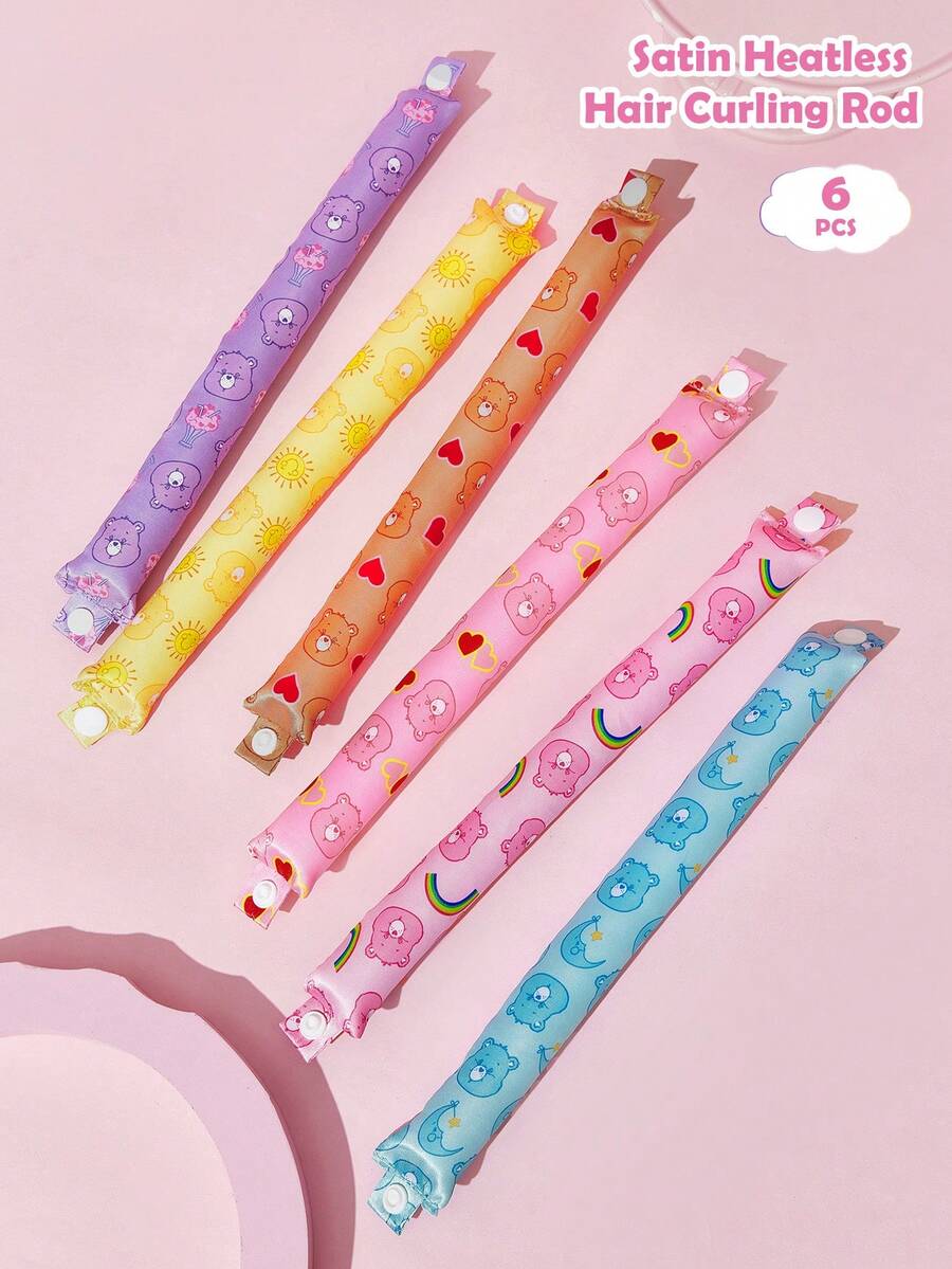 SHEIN X Care Bears 6件組卡通印花免加熱捲髮工具套組 - 彩色 - 查看 1