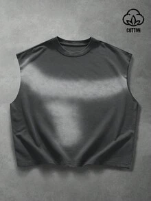PAVTROS Men's Letter Graphic Casual Versatile Daily Wear Top - Grey - View 2