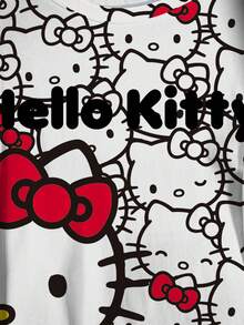 HELLO KITTY AND FRIENDS | SHEIN 大尺碼夏季休閒卡通印花T恤 - 白色 - 查看 6