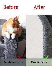 Cat Scratch Couch Furniture Protector, Cat Scratching Mat, Cuttable Cat Scratcher, Adhesive Cat Scratch Pad Deterrent For Furniture, Diy Climbing Cat Scratcher Couch Protector Against Indoor Clawing - White - View 5