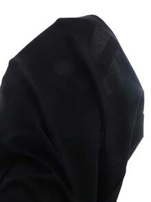 SHEIN 夏季少女一體式長褲，3合1可穿戴設計，掛脖/單肩/抹胸款式，可輕鬆切換不同造型。高彈性針織面料，收腰設計修飾腰線，短褲廓形顯高顯瘦，適合日常穿著與約會，百搭且充滿少女魅力！ - 黑色 - 查看 9
