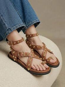 Solecia Women Shoes Spring And Summer New Fashion Brown Comfortable Flat Beach Shoes - Mocha Brown - View 2