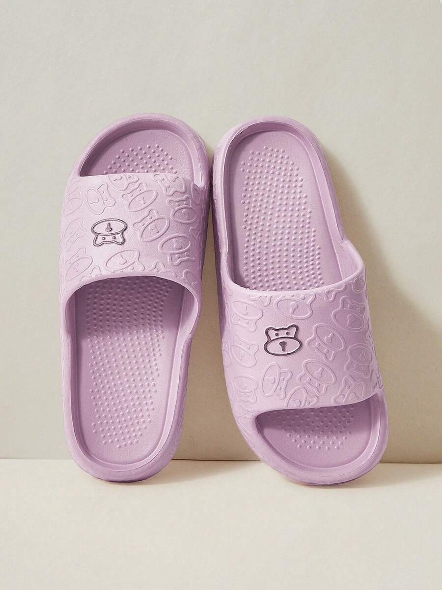Cuccoo Ladies, Purple, Slippers, Cute Patterned Decoration. - Purple - View 1
