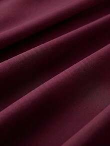GlowEve CURVE Plus Size Women Solid Color Round Neck Sleeveless Commuter Fashion Dress - Burgundy - View 6