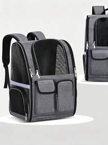 1PC Foldable Pet Backpack Breathable Portable Large Capacity Double Shoulder Bag For Cat And Dog Travel Outdoor Carrier Puppy Kitten Carrier - Multicolor - View 8