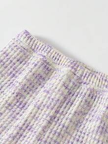 Elladie kids 女童新款彩虹糖果色連帽長袖上衣與鬆緊腰休閒寬鬆軟針織長褲2件套，春/秋季 - 淡紫色 - 查看 5
