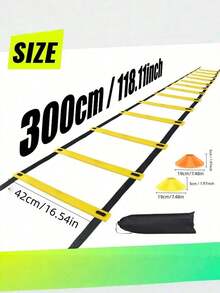 Football Training Equipment Set: Includes Agility Ladder And Marker Discs. Soft Ladder For Footwork, Speed And Agility Training. Ideal For Football, Basketball And Physical Workouts, Practical Sports Auxiliary Gear. - Multicolor - View 3