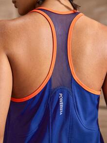 Powerista Contrast Trim Racerback Sports Tank Top - Blue - View 9