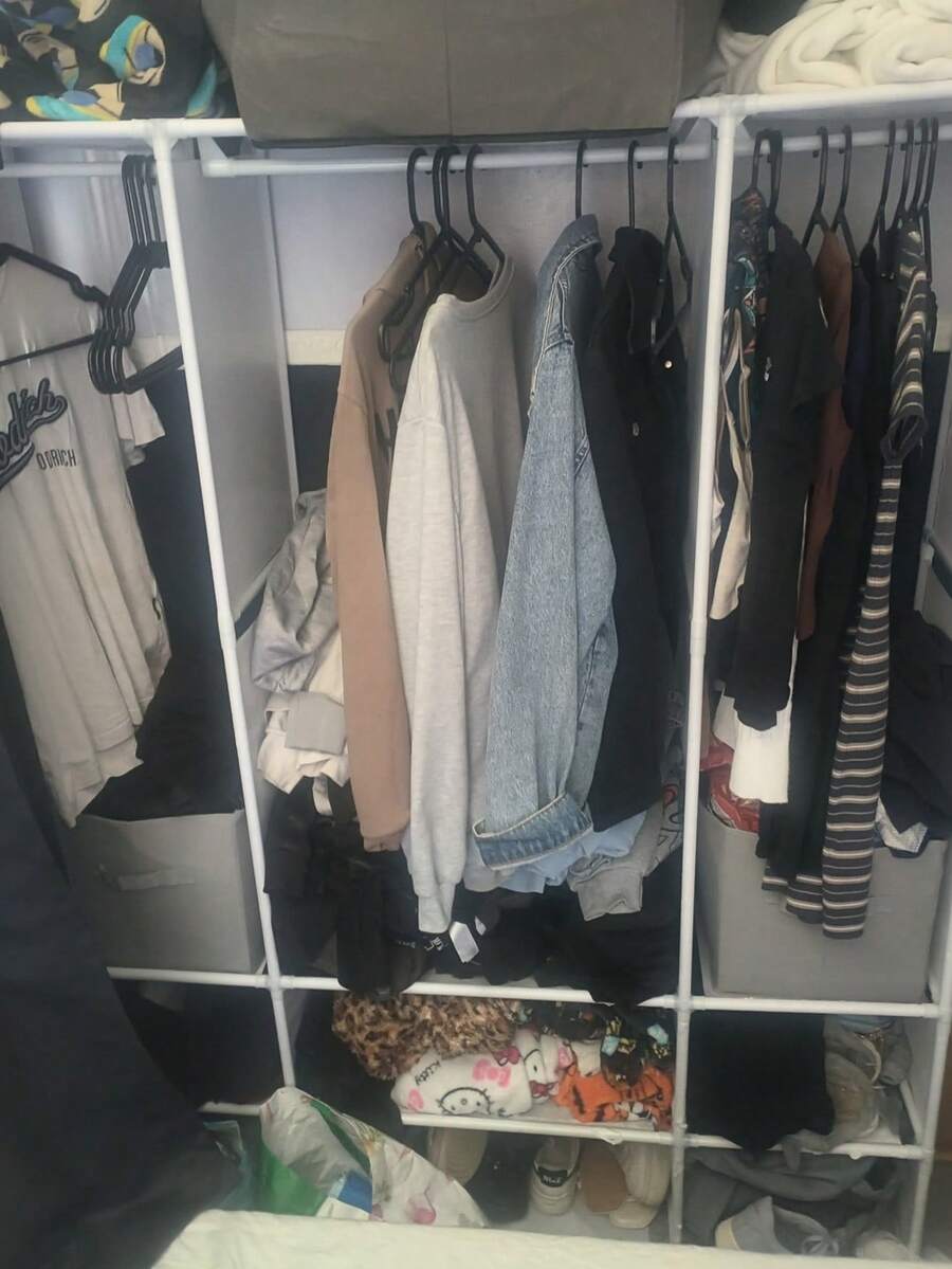 1pc Four-Layer Multifunctional Wardrobe - Dustproof Storage Rack With Hanging Rods, Easy To Install Without Tools, 66.93 Inches High, Suitable For Storing Shoes, Clothes, Bags, Etc. Space-Saving Design, Suitable For Bedrooms, Offices, - Multicolor - View 1
