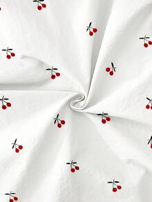 Franclia Women's Summer Cherry Print Cotton Shirt - Multicolor - View 5