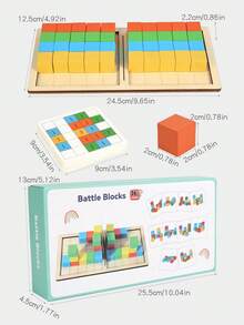 2 Player Wooden 3D Building Blocks Duel Logic Thinking Training Game Parent Child Interactive Educational Toy For Family Christmas Stocking Fillers Holiday Gift Ideas Must Haves - Multicolor - View 7