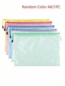 5pcs Office Transparent Storage Hand-Held Zipper Bag Student Information Bag Zipper Pocket For Sorting And Storage - Perfect For Cross-Stitch, Puzzle Games, Travel, School, Board Games And Office Supplies - Letter Size A4,Back To School - Multicolor - View 20