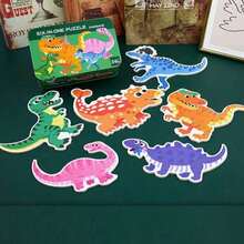 Christmas Decoration Six-In-One Puzzle Set Iron Box, 5 Styles Including Animals And Dinosaurs, Suitable For Children's Flat Puzzles, Preschool Learning Puzzles, Large Puzzle Games For Boys And Girls, Puzzles, Puzzle Boxes - Large puzzle tin box - View 10