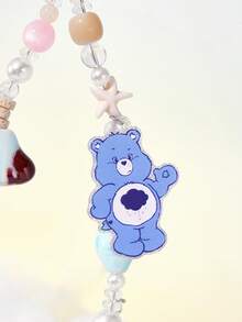 SHEIN X Care Bears 時尚可愛卡通狗壓克力手工串珠手機鍊 手機掛繩 手機吊飾 - 彩色 - 查看 5