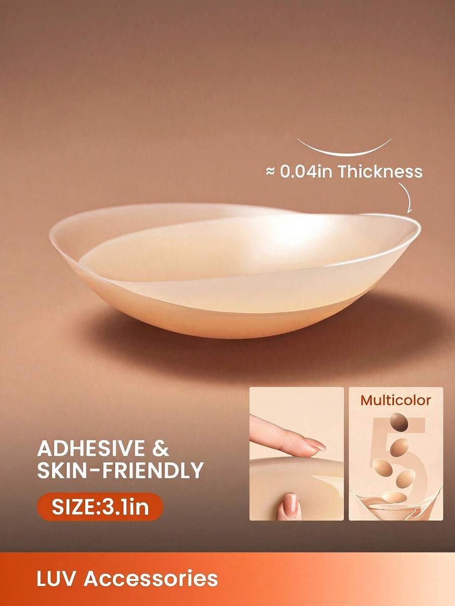 LUVLETTE Reusable Sticky Adhesive Silicone No Show Nipple Covers-A Good Choice For Slim-Fitting T-Shirts Wedding Bra