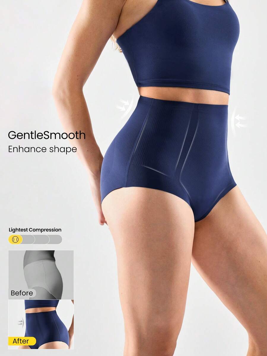 GLOWMODE 1 paquete de ropa interior moldeadora con cintura alta, control de abdomen y levantamiento de glúteos, para uso diario y casual - Dark Blue - Ver 1