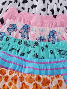 SHEIN [6pcs/2sets Randomly Young Girls Cartoon Print Short Sleeve Shorts Pajamas, Lightweight Summer Homewear, Suitable For Home, Outings And Various Occasions - Multicolor - View 6