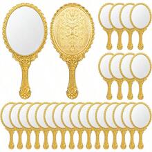 1/3/10/20 Piezas Espejo de Mano Vintage | Múltiples Colores Disponibles | Elegantes Recuerdos de Boda Europea | Exquisito Regalo del Día de la Madre | Espejo de Maquillaje Portátil Retráctil - A - Ver 2