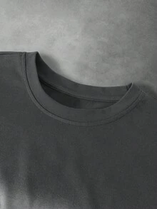 PAVTROS Men's Letter Graphic Casual Versatile Daily Wear Top - Grey - View 3