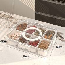 4/8 Compartments Snack Box, Portable Travel Meat Platter With Lid, Refrigerator Food Storage Box, Fruit And Snack Sorting Box, Partitioned Storage Box, Salad Box, Longer Preservation Time, Kitchen Accessories, Pre Meal Preparation, Kitchen Tools. - Multicolor - View 7