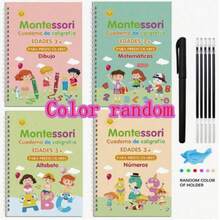 4 Spanish Handwriting Workbook, Montessori Reusable Educational Calligraphy Letters Practice Toy Edition Children's Handwriting Workbook - Multicolor - View 8