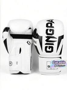 Breathable Mesh Boxing Gloves, Unisex, Suitable For Adults, Youth, Combat Sports, Sanda Training, Gym, And Home Use. - White Black - View 1