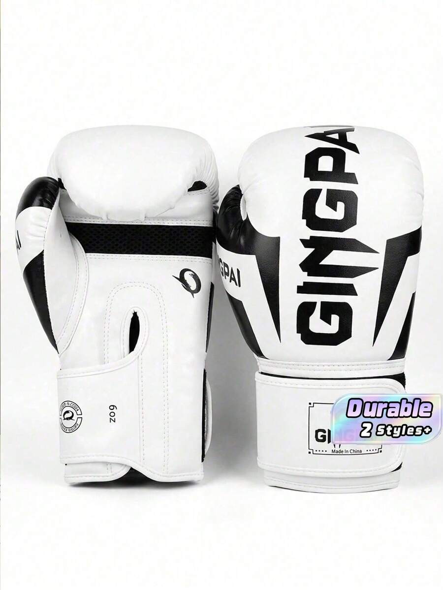Breathable Mesh Boxing Gloves, Unisex, Suitable For Adults, Youth, Combat Sports, Sanda Training, Gym, And Home Use. - White Black - View 1
