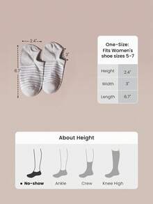 GLOWMODE 3 Pairs Invisible No-Show Socks Walk A Mile Soft Grip Daily Studio Workout Gym - White+ Apricot+Black Stripe - View 7