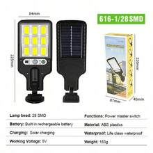 1/2/4/6PCS Solar 108COB Outdoor Wall Light Human Motion Sensor Street Light, 1200MAH,120 ° Wide-Angle Spotlight, With Remote Controller, Automatic Dusk Lighting, Waterproof, Durable, Very Suitable For Wall, Porch, Shed, Garage - Multicolor - White Light - View 4