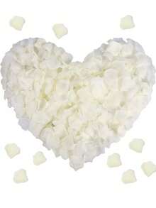 100/500/1000/2000pcs Artificial Silk Rose Petals Decor, Black, Suitable For Wedding, Party, Halloween Decoration, Gift Box Filler, Romantic Rose, Proposal And More Occasions - milky white - View 8
