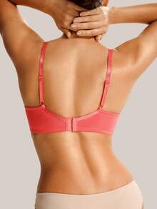 Barelissa 1 pieza Sujetador con aro de estilo minimalista para mujer - Rosa Roja - Ver 2