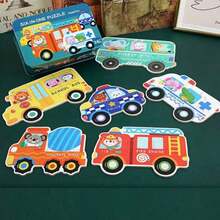 Christmas Decoration Six-In-One Puzzle Set Iron Box, 5 Styles Including Animals And Dinosaurs, Suitable For Children's Flat Puzzles, Preschool Learning Puzzles, Large Puzzle Games For Boys And Girls, Puzzles, Puzzle Boxes - Large puzzle tin box - View 12