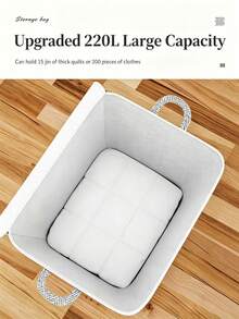 Bolsa de almacenamiento plegable con asa & cremallera, organizador transpirable de gran capacidad, bolsa portátil reforzada para ropa de cama, mantas & edredones, cesto multifuncional para ropa, juguetes, ahorrador de espacio para dormitorio, hogar & residencia estudiantil - Multicolor - Ver 7