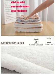 1PC Milk White Paw Print Coral Fleece Thickened Warm Plush Pet Mat Soft Comfortable Non Slip Washable Sleeping Pad For Small Medium Cats Dogs All Seasons - White - View 6