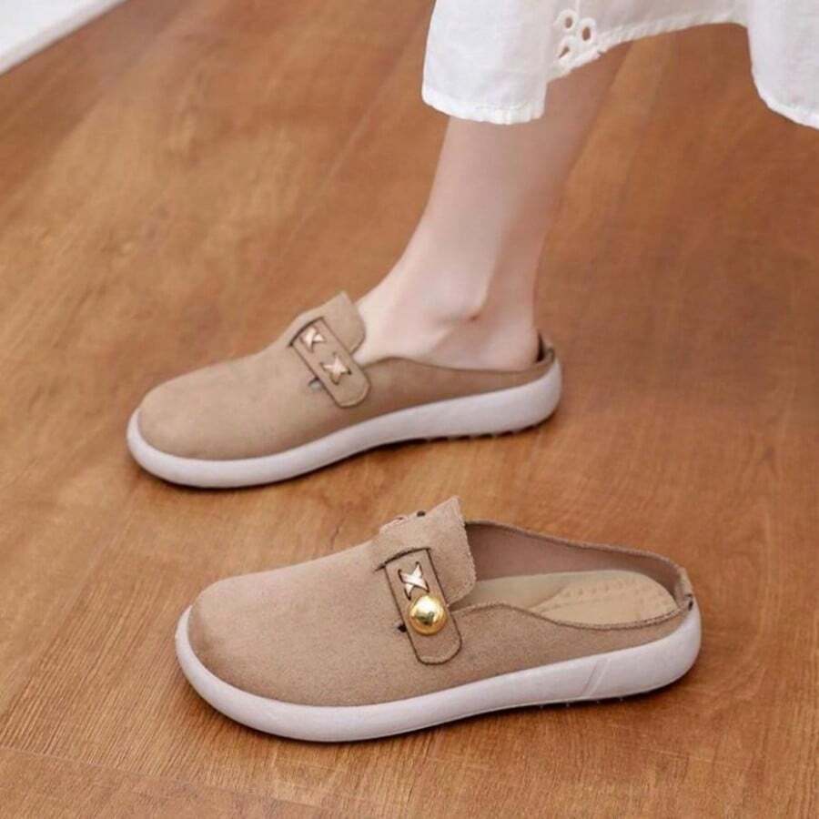 Zapatos Planos De Mujer - Khaki - View 1