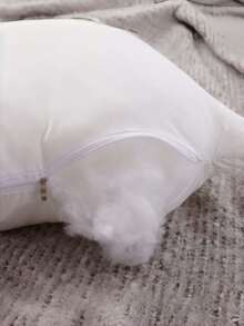 2 buah Isian Bantal Bulu Angsa Putih, Sarung Katun Persegi, Lembut & Empuk, Dapat Dicuci, Cepat Kembali ke Bentuk Semula, Bebas Serat & Bernapas, Inti Bantal Dekorasi Rumah - Putih - View 11