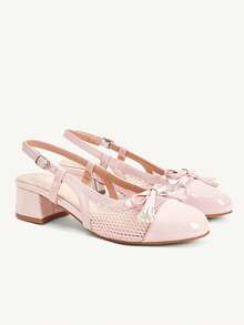 CUCCOO CHICEST Spring And Autumn New Pink Thick Heel Round Toe Mary Jane Cute Bow Fashion Women's High Heel Shoes - Pink - View 2