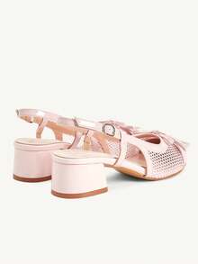 CUCCOO CHICEST Spring And Autumn New Pink Thick Heel Round Toe Mary Jane Cute Bow Fashion Women's High Heel Shoes - Pink - View 5