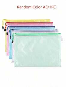 5pcs Office Transparent Storage Hand-Held Zipper Bag Student Information Bag Zipper Pocket For Sorting And Storage - Perfect For Cross-Stitch, Puzzle Games, Travel, School, Board Games And Office Supplies - Letter Size A4,Back To School - Multicolor - View 23