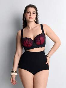 Slumbrini Plus Size Lace Underwire Push-Up Bra - Lift, Support And All-Day Comfort - Hot Pink - View 2