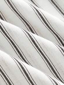 SHEIN Teen Girls Pants Summer Vacation Woven Striped Long Pants, Casual Versatile - Black and White - View 5
