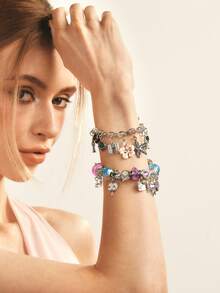 Popjeli DIY Cute Travel Bracelet, Purple Butterfly Bracelet, Butterfly/Heart/Starfish/Fashion - Purple - View 8