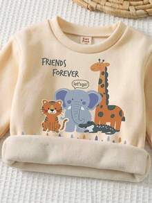 Baby Boy Casual Minimalist Loose Round Neck Comfortable Knit Soft Pullover Sweatshirt Suitable For Autumn And Winter - Multicolor - View 7