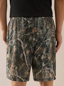 SWAVVY Men's Knit Casual Loose Straight Leg Camo Shorts - Multicolor - View 4