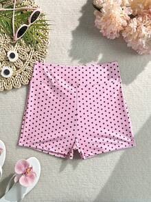 Swim Basics 夏季海灘游泳基礎款女式高腰緊身度假純色萬聖節商店慶祝 - 粉色 - 查看 2