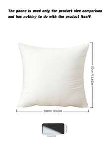 2 buah Isian Bantal Bulu Angsa Putih, Sarung Katun Persegi, Lembut & Empuk, Dapat Dicuci, Cepat Kembali ke Bentuk Semula, Bebas Serat & Bernapas, Inti Bantal Dekorasi Rumah - Putih - View 4