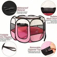 1PC Portable Foldable Pet Tent Kennel Octagonal Fence Puppy Shelter Easy To Use Outdoor Easy Operation Large Dog Cages Cat Fences - Multicolor - View 6