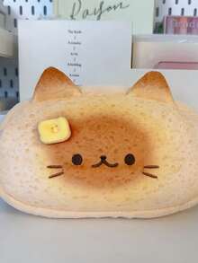 1pc Cute Plush Pencil Case Stationery Box With Large Capacity Expression Cat Creative Student Pencil Case,Cute Multifunctional Storage Bag, Pencil Case, Cosmetic Bag For School, Stationery, Cosmetics,Lipstick, Brushes, Coins, Back To School - Multicolor - View 11