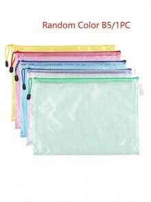 5pcs Office Transparent Storage Hand-Held Zipper Bag Student Information Bag Zipper Pocket For Sorting And Storage - Perfect For Cross-Stitch, Puzzle Games, Travel, School, Board Games And Office Supplies - Letter Size A4,Back To School - Multicolor - View 21